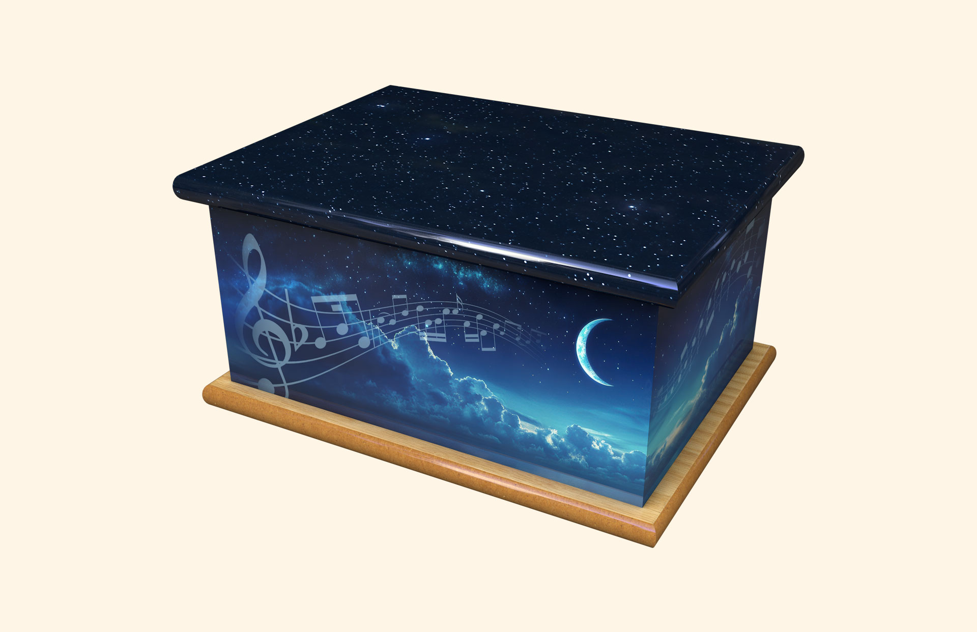 Moonlight Music adult ashes casket